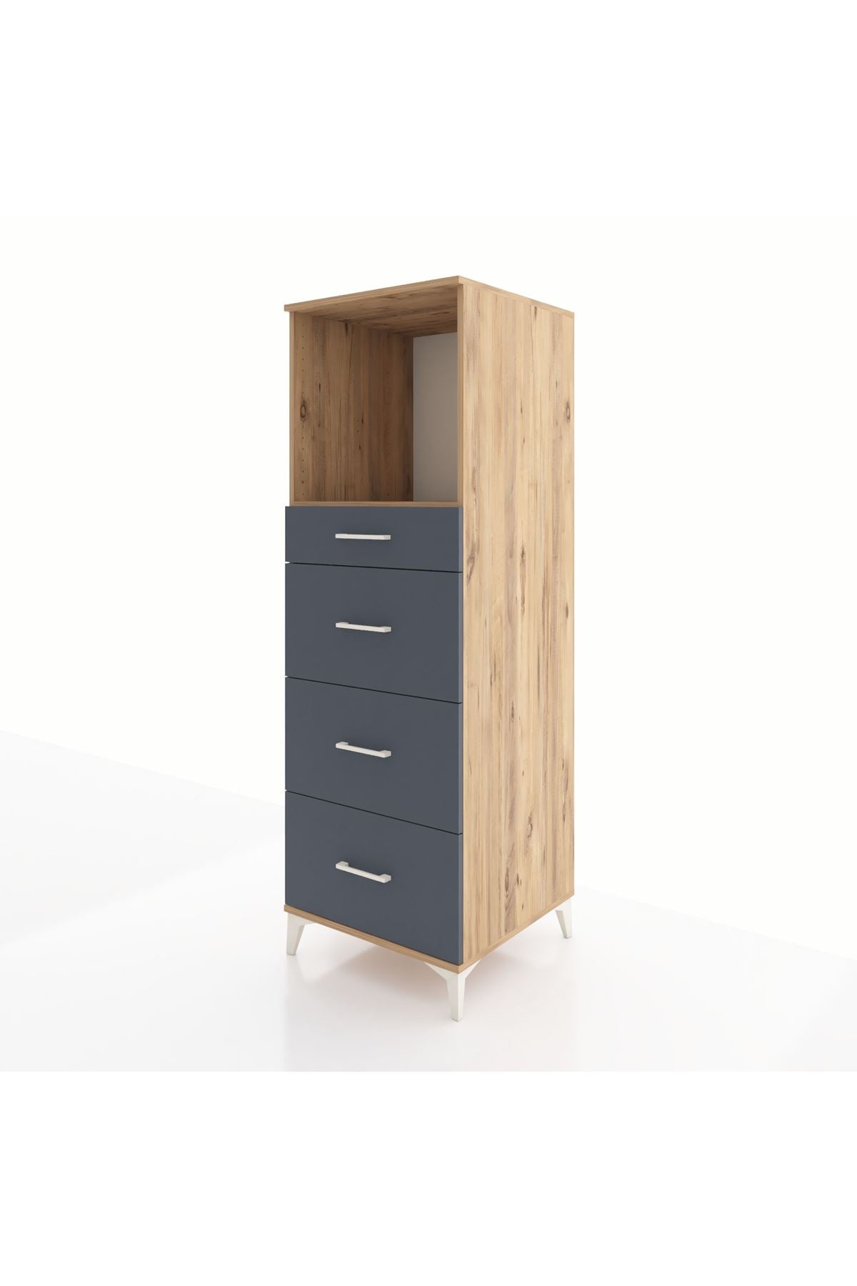 Kronos Dolap Tek Raflı 4 Çekmeceli 60x59x182 - S89M051V8C