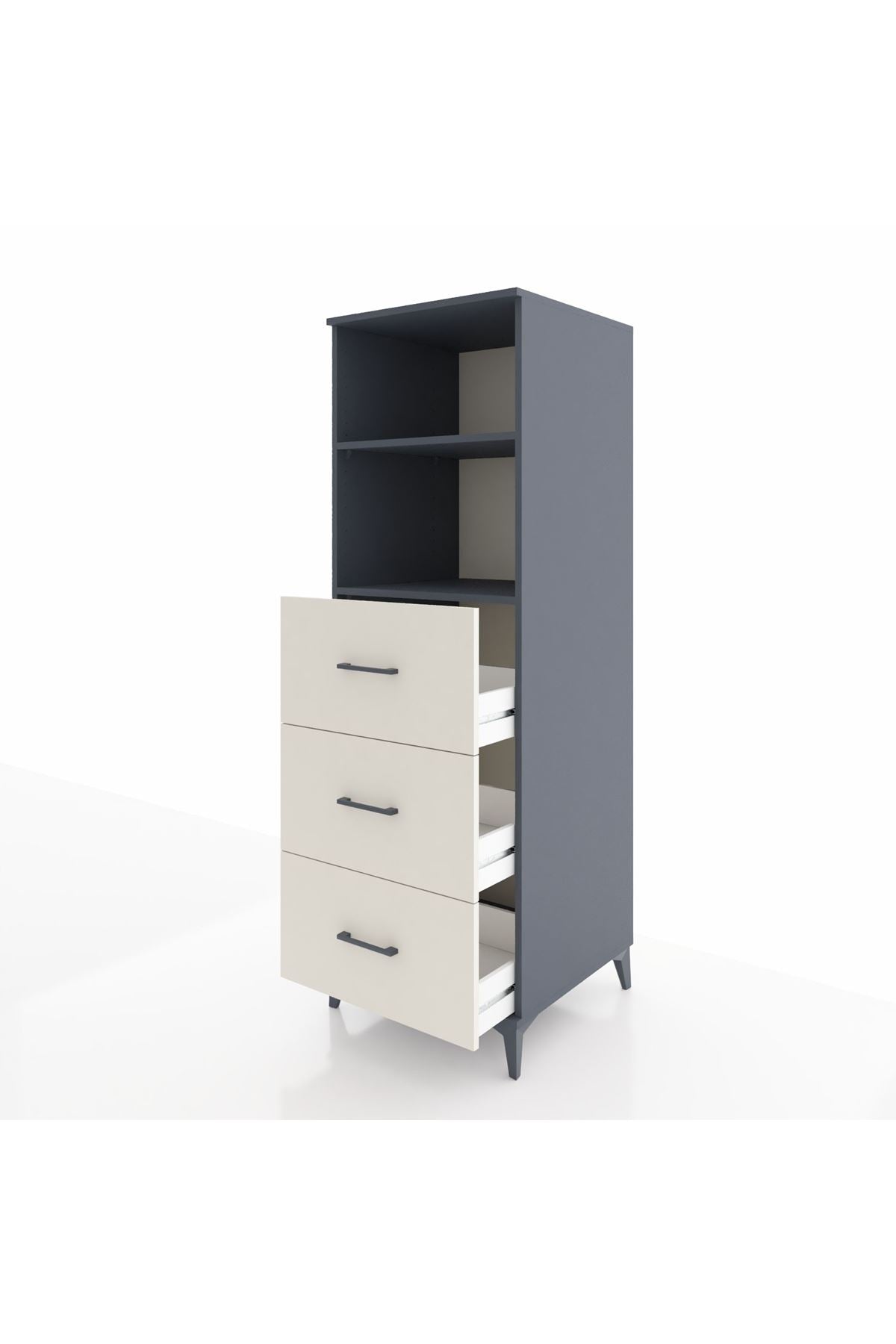 Kronos Dolap 2 Raflı 3 Çekmeceli 60x59x182 - S89M052V4C