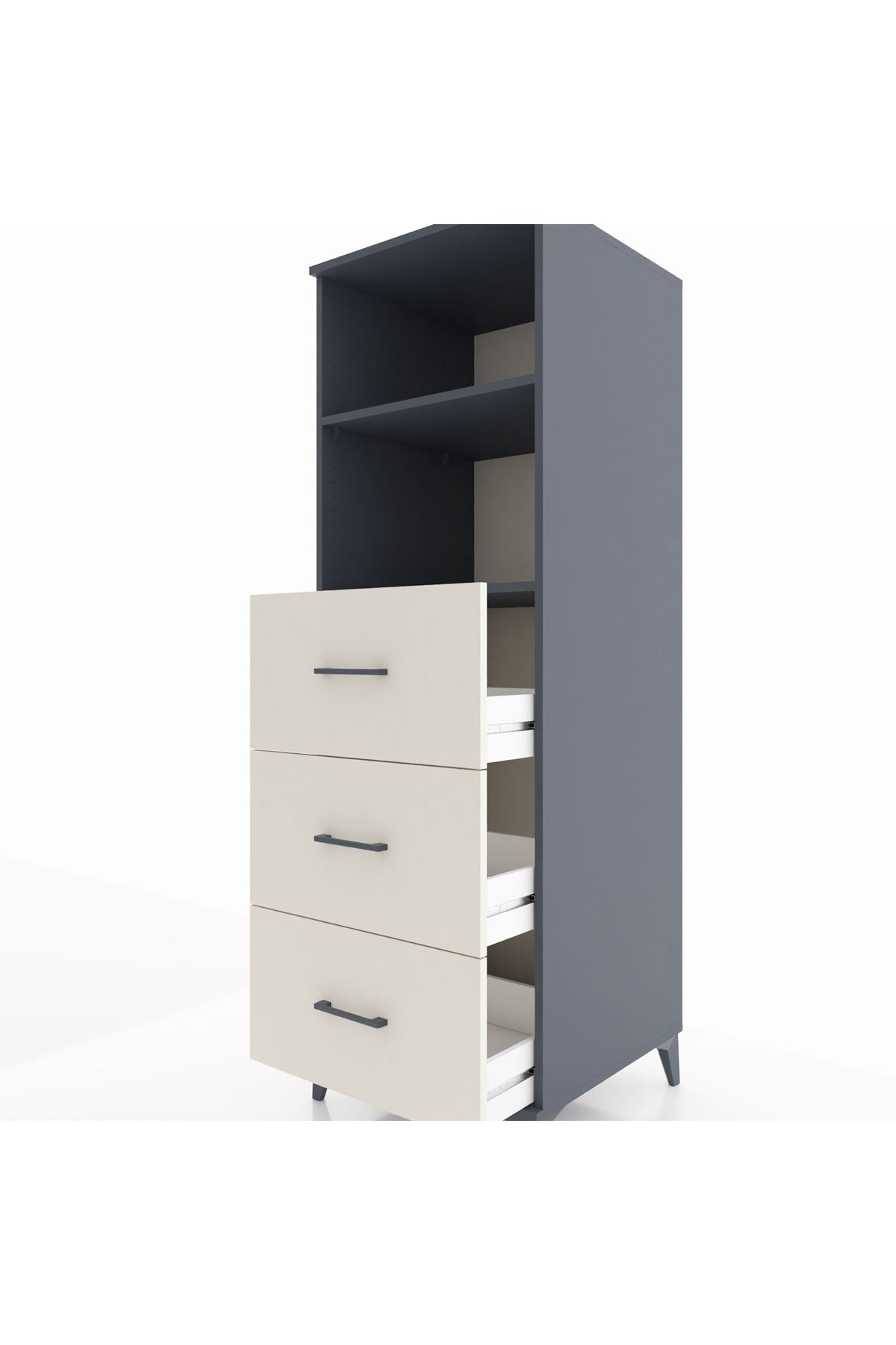 Kronos Dolap 2 Raflı 3 Çekmeceli 60x59x182 - S89M052V4C