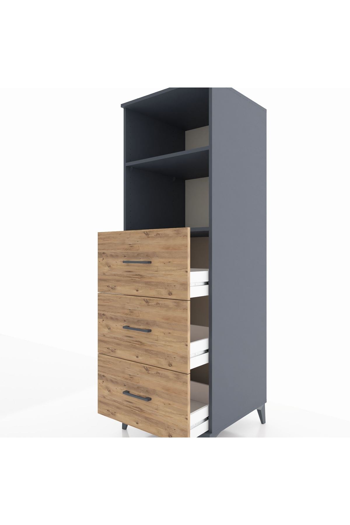 Kronos Dolap 2 Raflı 3 Çekmeceli 60x59x182 - S89M052V6C