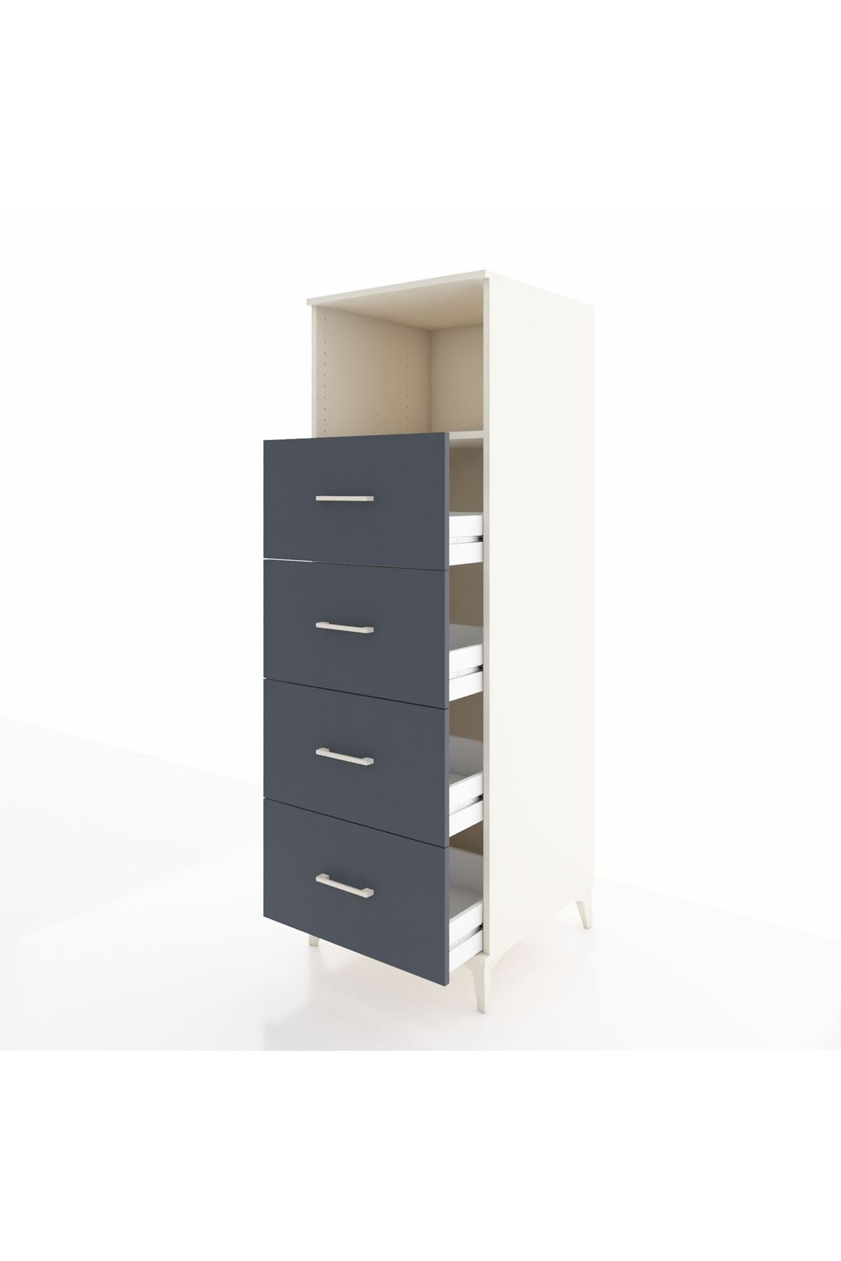 Kronos Dolap Tek Raflı 4 Çekmeceli 60x59x182 - S89M053V2C