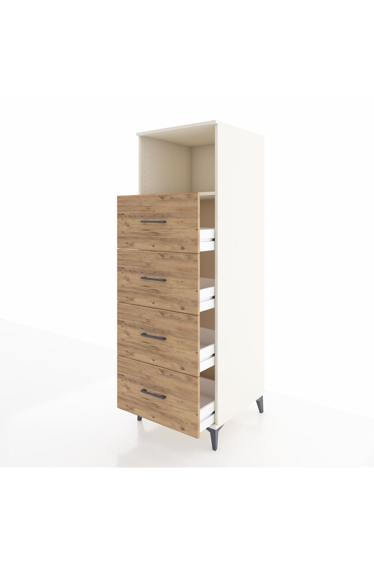 Kronos Dolap Tek Raflı 4 Çekmeceli 60x59x182 - S89M053V3C