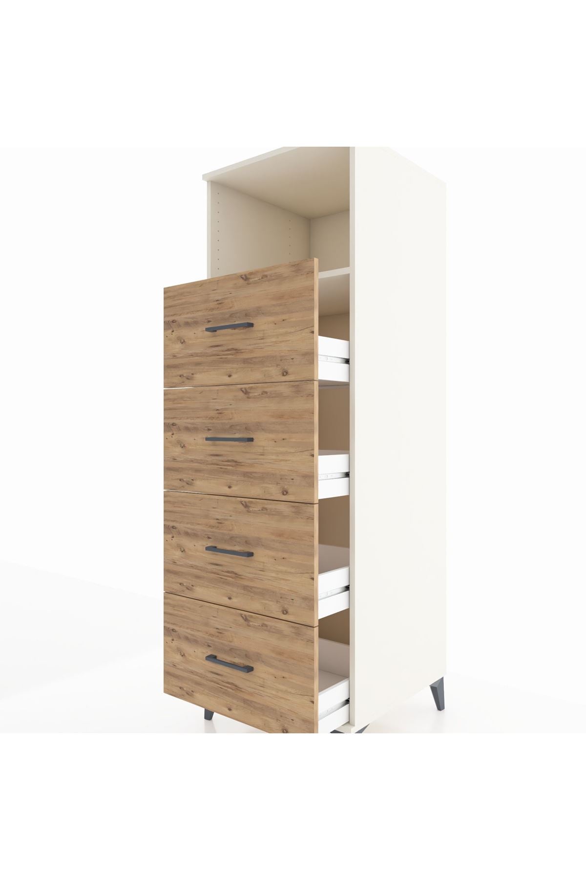 Kronos Dolap Tek Raflı 4 Çekmeceli 60x59x182 - S89M053V3C