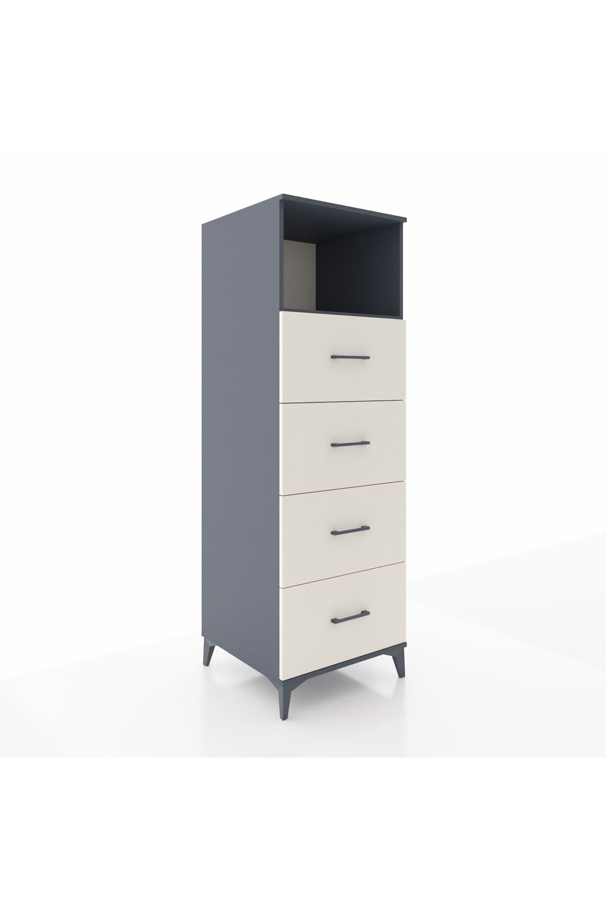 Kronos Dolap Tek Raflı 4 Çekmeceli 60x59x182 - S89M053V4C