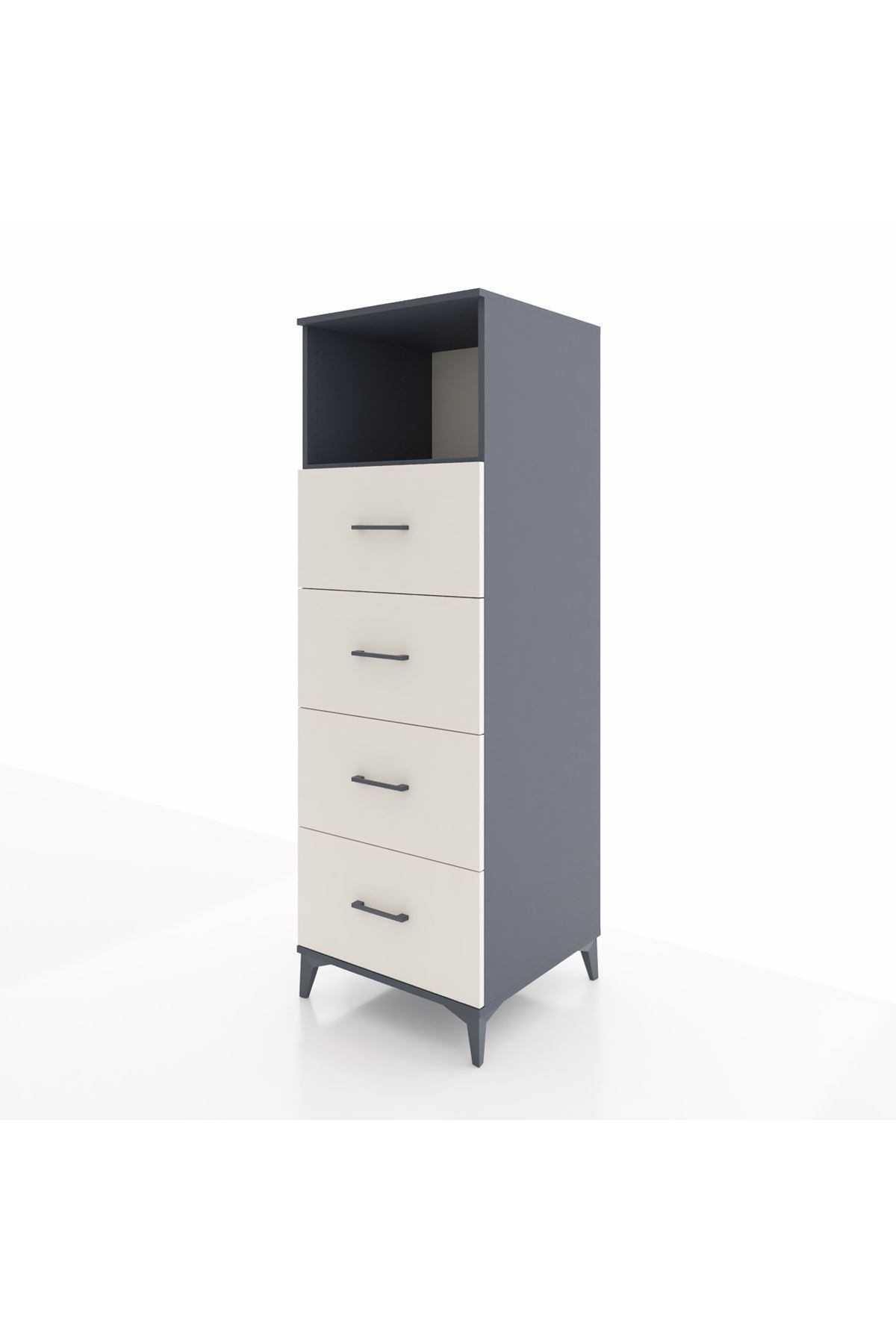 Kronos Dolap Tek Raflı 4 Çekmeceli 60x59x182 - S89M053V4C