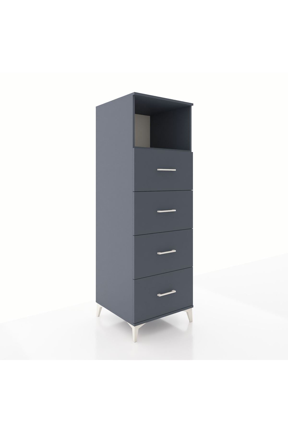 Kronos Dolap Tek Raflı 4 Çekmeceli 60x59x182 - S89M053V5C