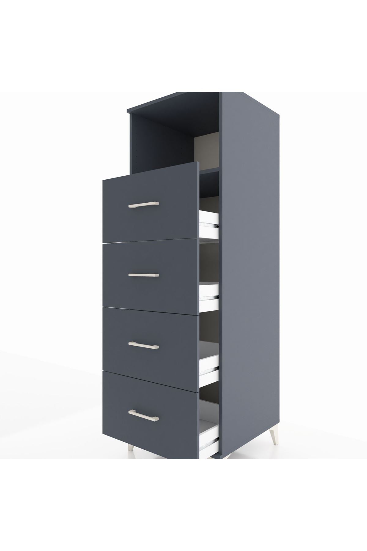 Kronos Dolap Tek Raflı 4 Çekmeceli 60x59x182 - S89M053V5C