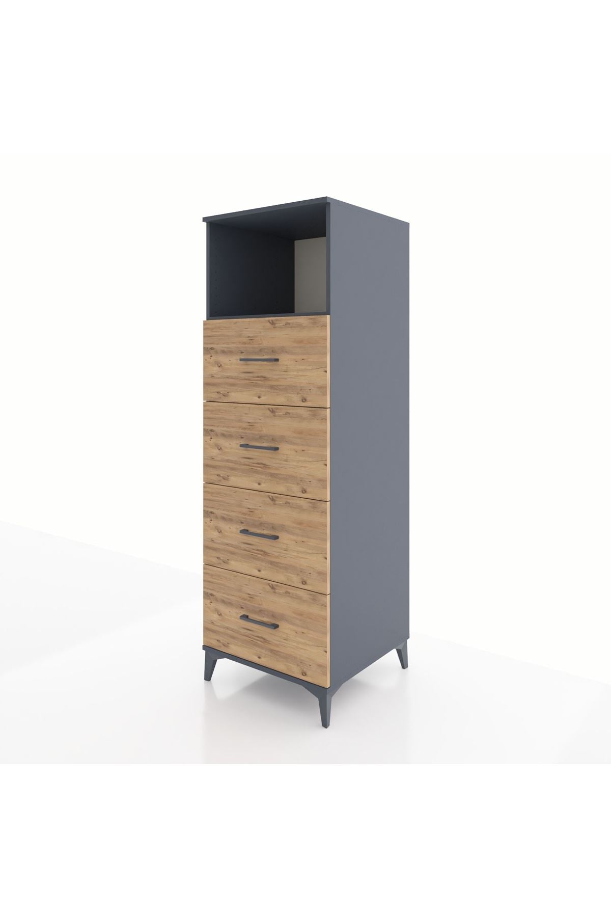 Kronos Dolap Tek Raflı 4 Çekmeceli 60x59x182 - S89M053V6C