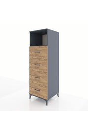 Kronos Dolap Tek Raflı 4 Çekmeceli 60x59x182 - S89M053V6C