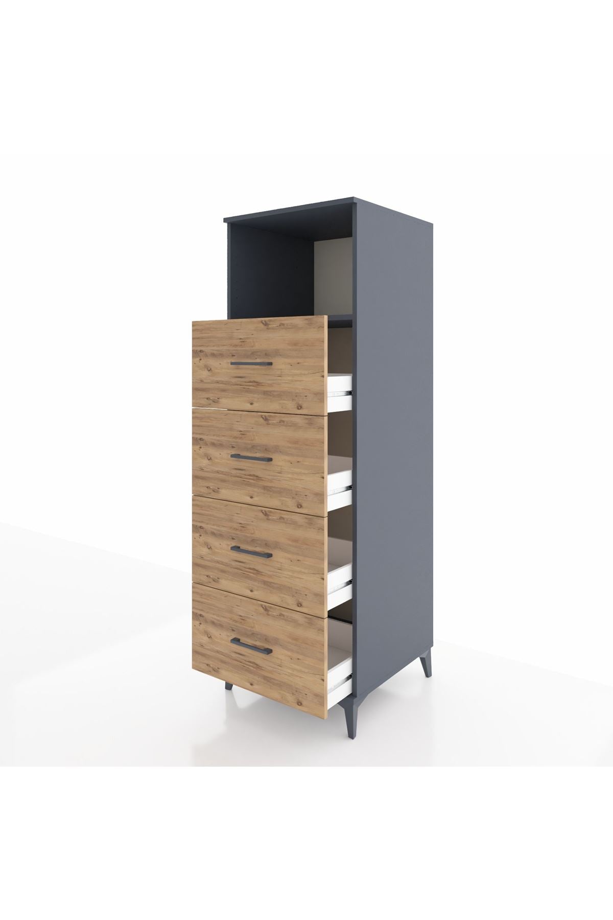 Kronos Dolap Tek Raflı 4 Çekmeceli 60x59x182 - S89M053V6C
