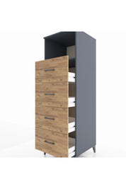 Kronos Dolap Tek Raflı 4 Çekmeceli 60x59x182 - S89M053V6C