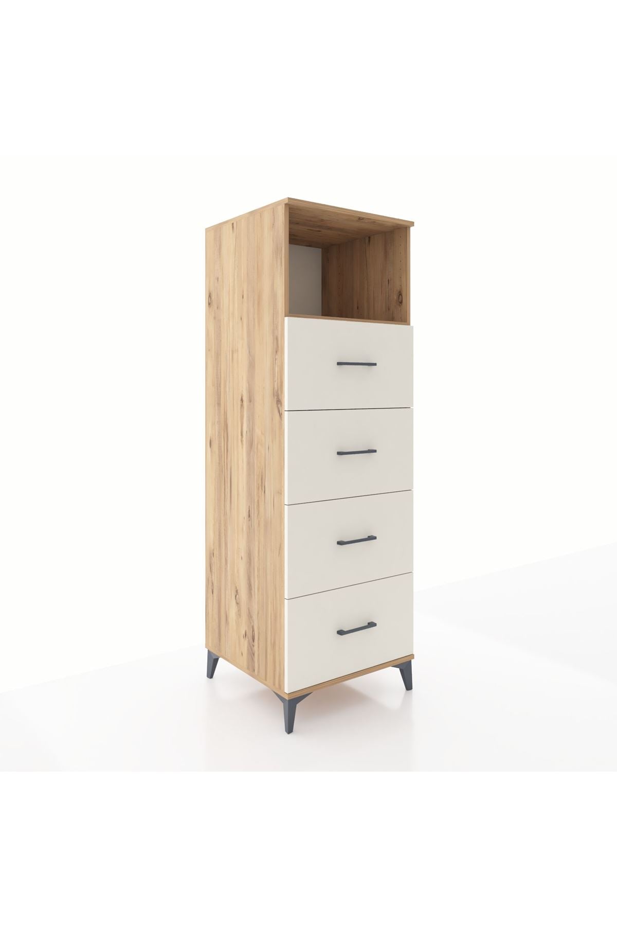 Kronos Dolap Tek Raflı 4 Çekmeceli 60x59x182 - S89M053V7C