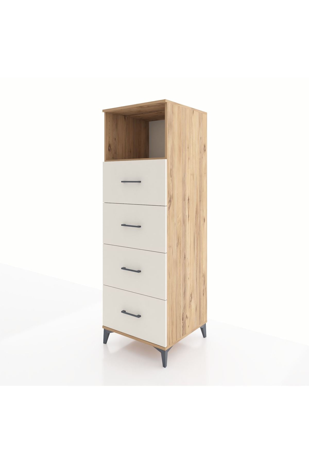 Kronos Dolap Tek Raflı 4 Çekmeceli 60x59x182 - S89M053V7C