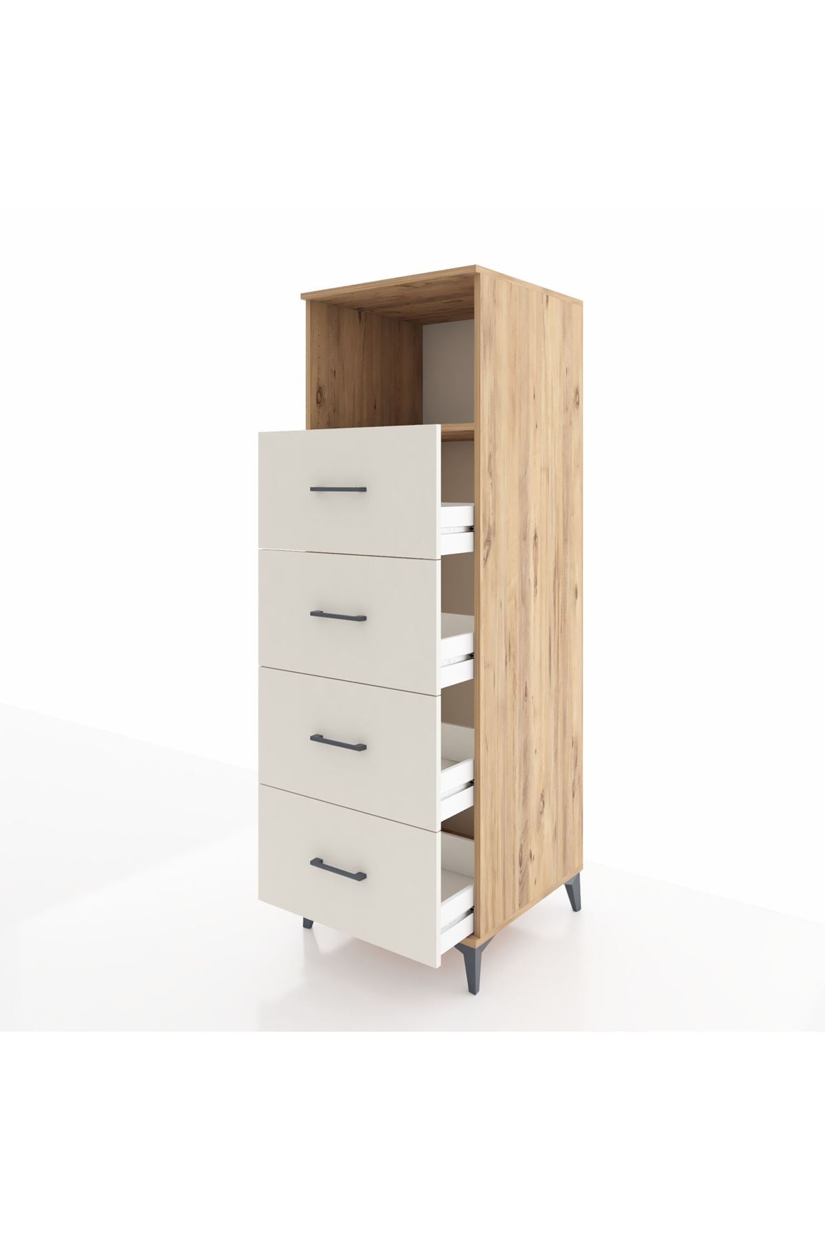 Kronos Dolap Tek Raflı 4 Çekmeceli 60x59x182 - S89M053V7C