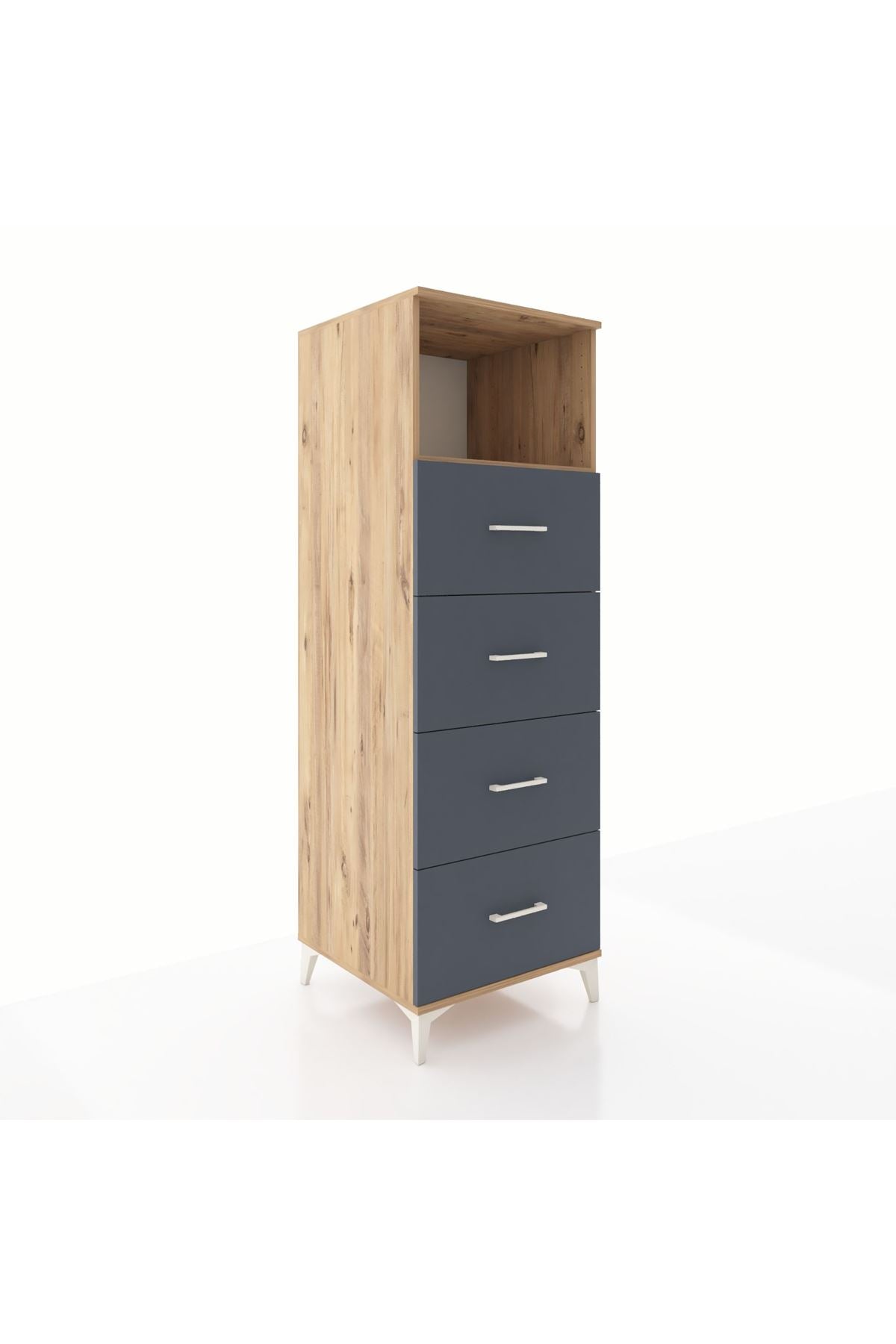 Kronos Dolap Tek Raflı 4 Çekmeceli 60x59x182 - S89M053V8C