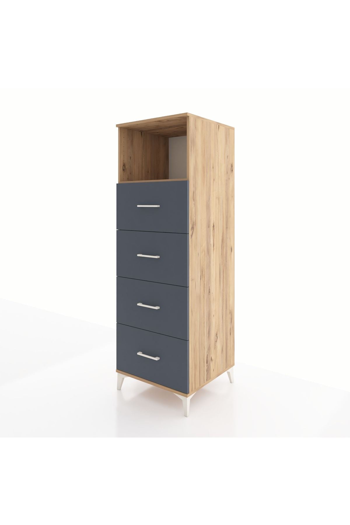 Kronos Dolap Tek Raflı 4 Çekmeceli 60x59x182 - S89M053V8C
