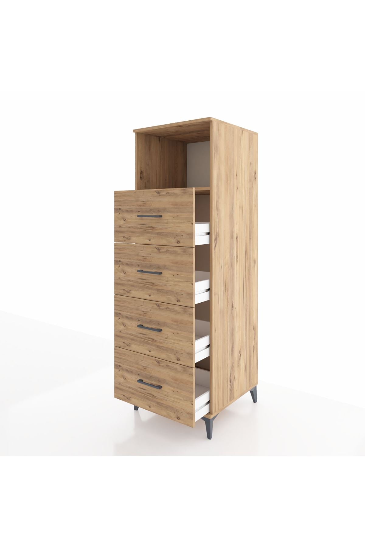 Kronos Dolap Tek Raflı 4 Çekmeceli 60x59x182 - S89M053V9C