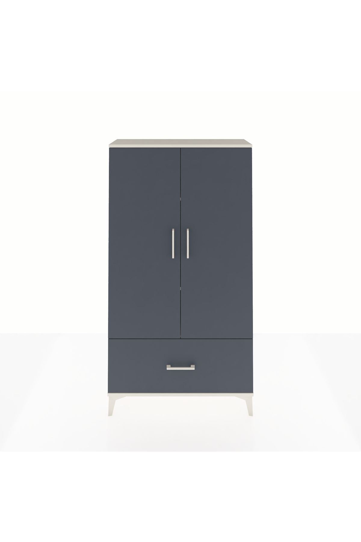 Arges Dolap 3 Raflı Tek Çekmeceli 2 Kapaklı 88x30x163 - S21M001V2A