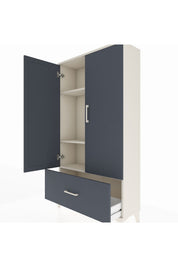 Arges Dolap 3 Raflı Tek Çekmeceli 2 Kapaklı 88x30x163 - S21M001V2A