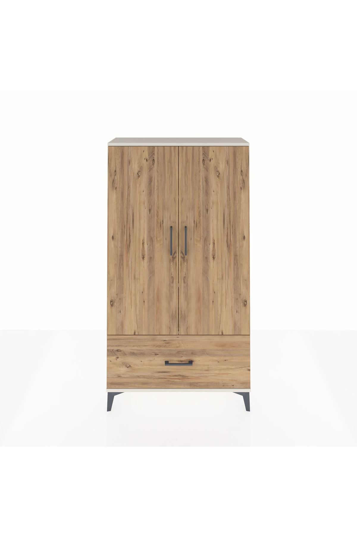 Arges Dolap 3 Raflı Tek Çekmeceli 2 Kapaklı 88x30x163 - S21M001V3A