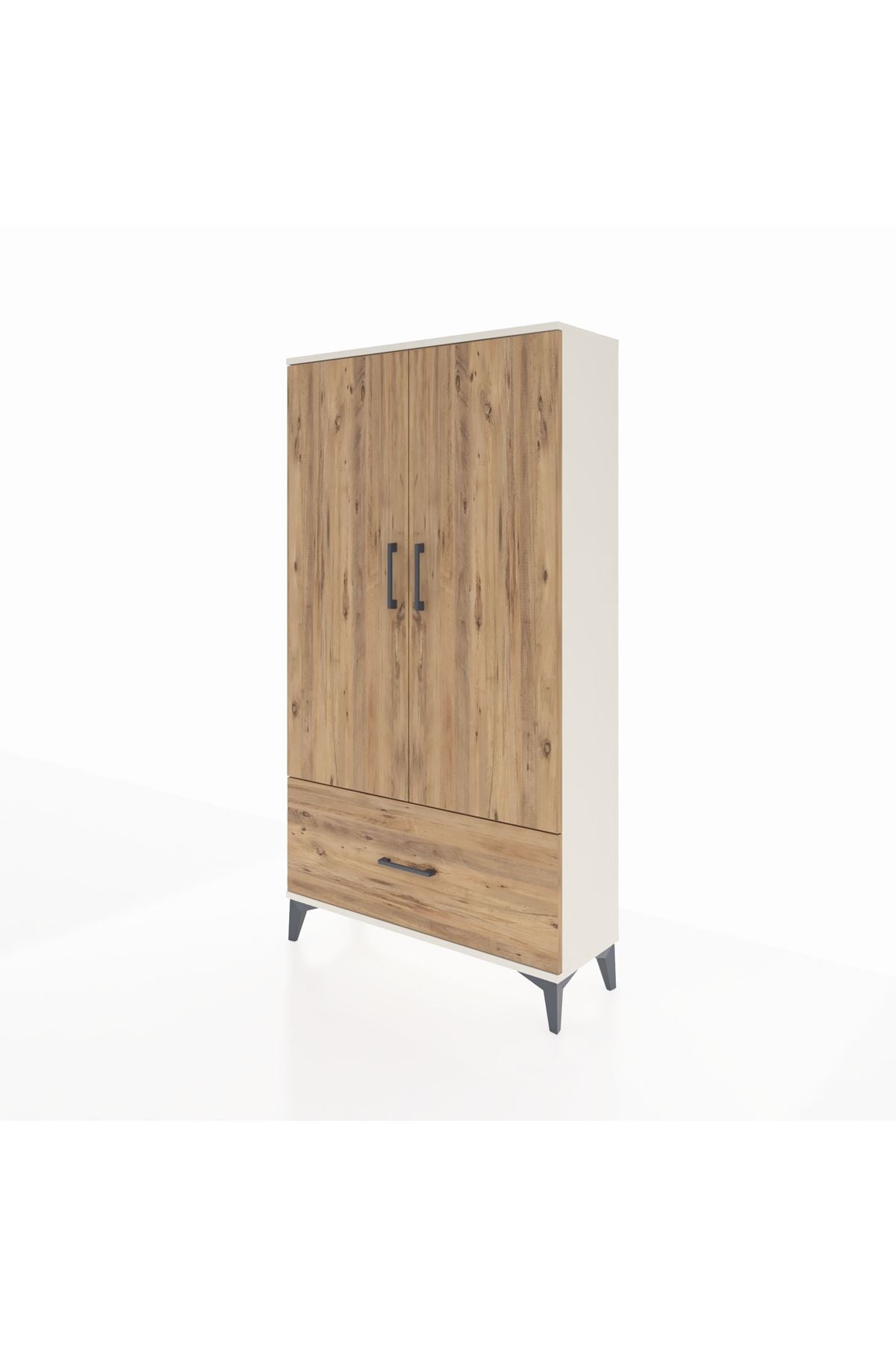 Arges Dolap 3 Raflı Tek Çekmeceli 2 Kapaklı 88x30x163 - S21M001V3A