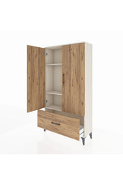 Arges Dolap 3 Raflı Tek Çekmeceli 2 Kapaklı 88x30x163 - S21M001V3A