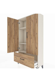 Arges Dolap 3 Raflı Tek Çekmeceli 2 Kapaklı 88x30x163 - S21M001V3A