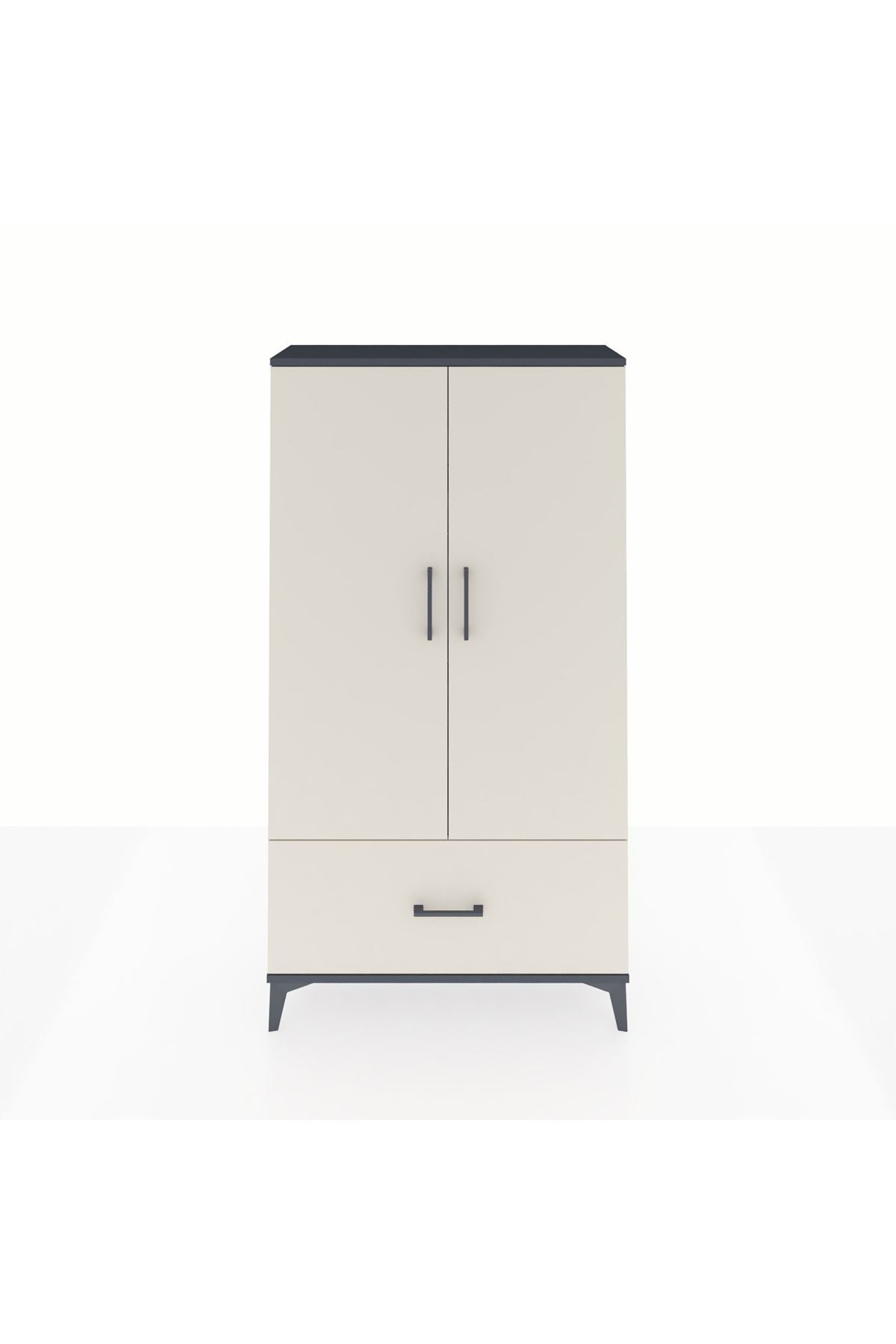 Arges Dolap 3 Raflı Tek Çekmeceli 2 Kapaklı 88x30x163 - S21M001V4A