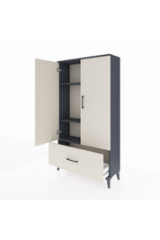 Arges Dolap 3 Raflı Tek Çekmeceli 2 Kapaklı 88x30x163 - S21M001V4A