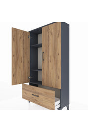 Arges Dolap 3 Raflı Tek Çekmeceli 2 Kapaklı 88x30x163 - S21M001V6A