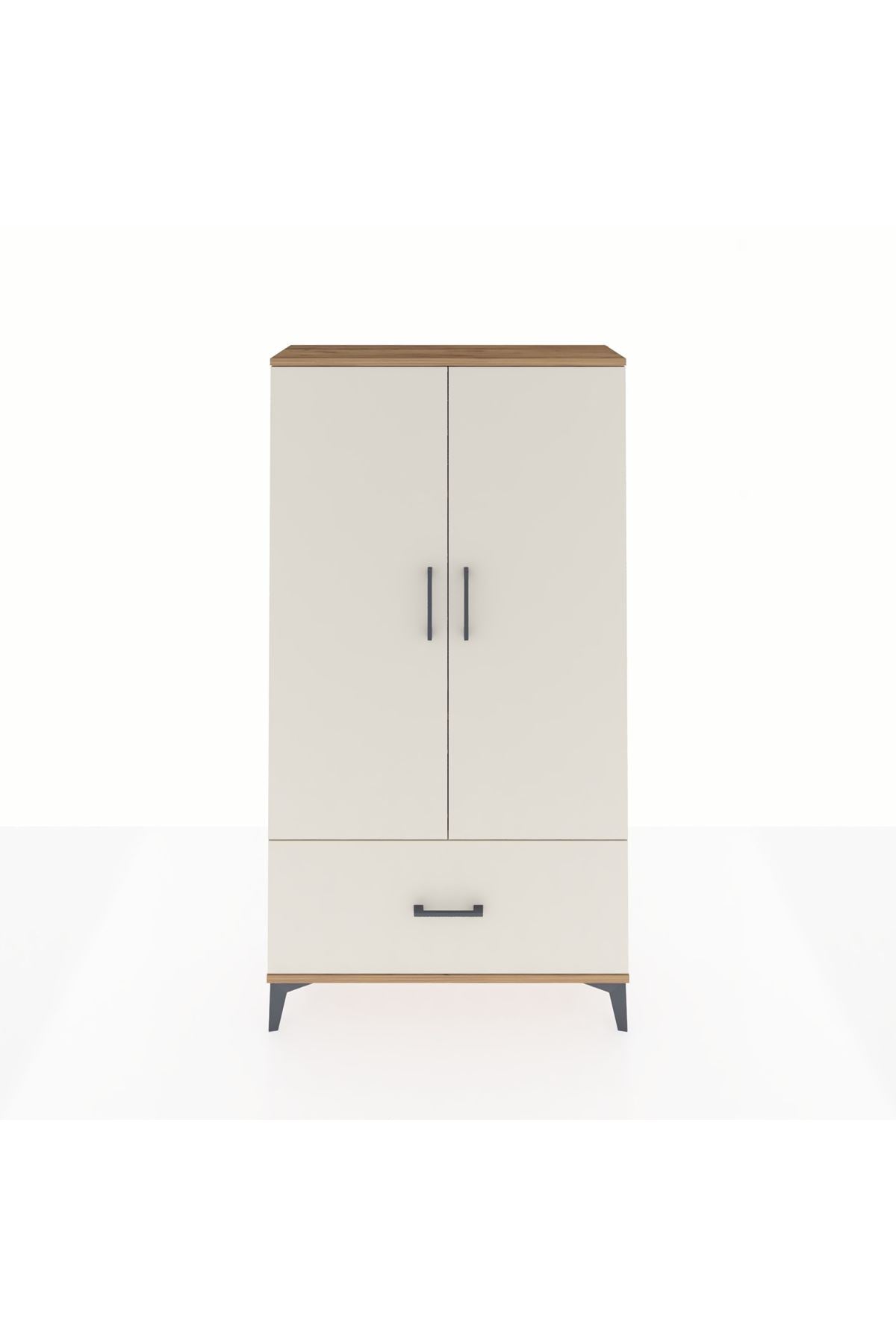 Arges Dolap 3 Raflı Tek Çekmeceli 2 Kapaklı 88x30x163 - S21M001V7A