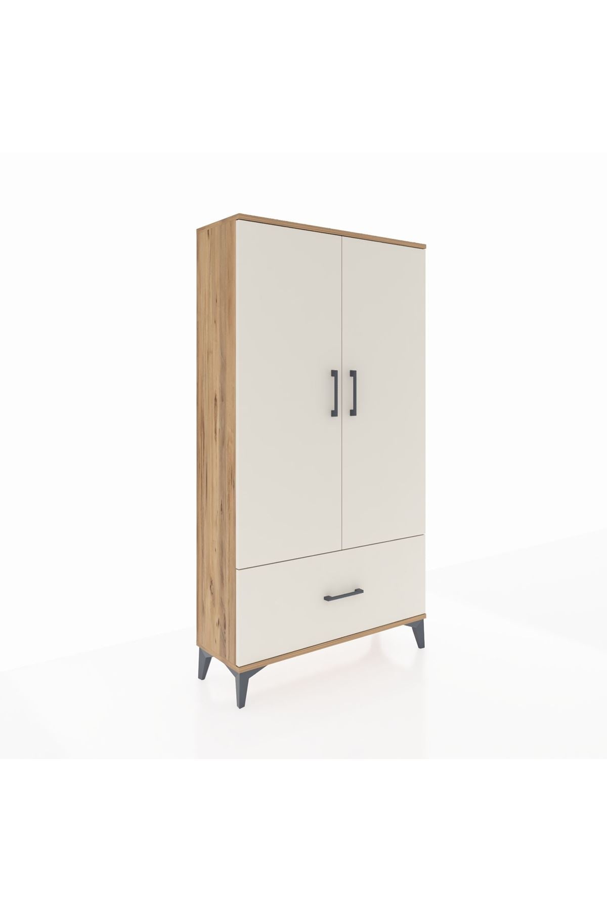 Arges Dolap 3 Raflı Tek Çekmeceli 2 Kapaklı 88x30x163 - S21M001V7A