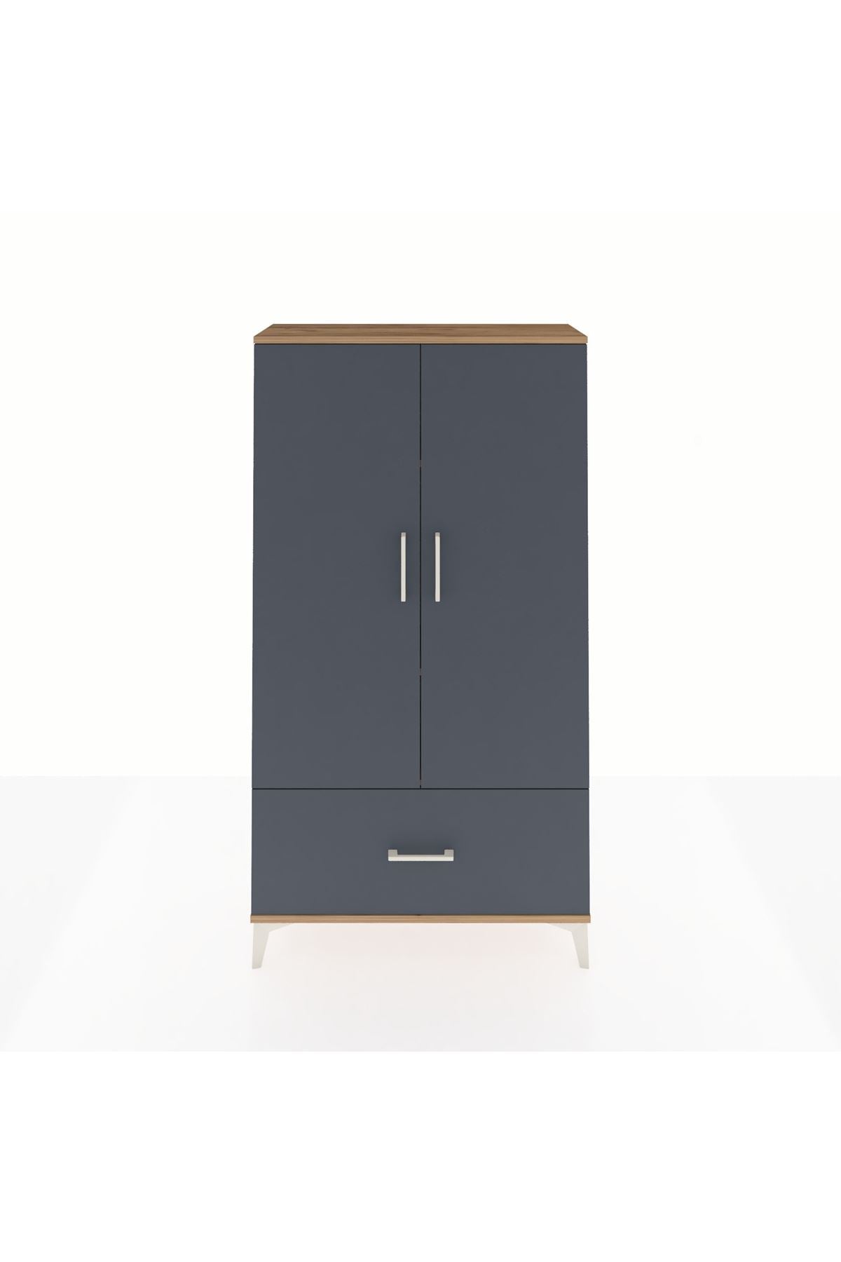 Arges Dolap 3 Raflı Tek Çekmeceli 2 Kapaklı 88x30x163 - S21M001V8A