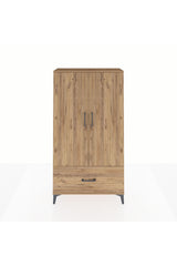 Arges Dolap 3 Raflı Tek Çekmeceli 2 Kapaklı 88x30x163