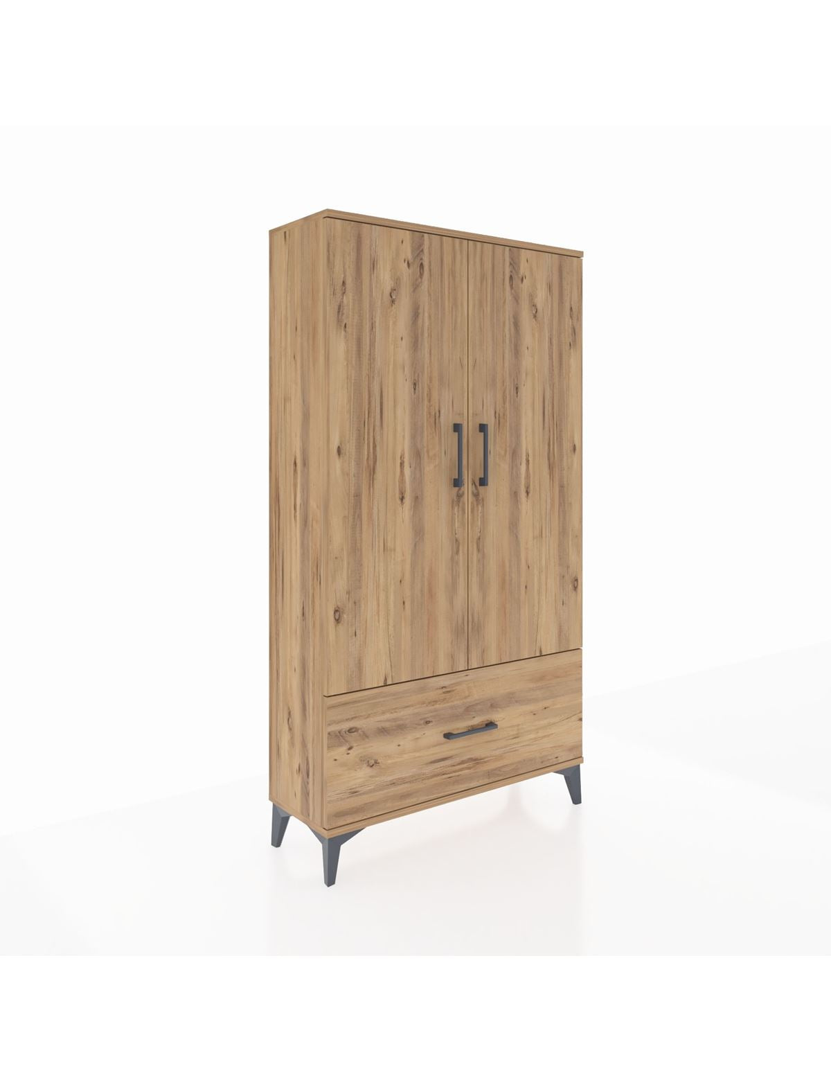 Arges Dolap 3 Raflı Tek Çekmeceli 2 Kapaklı 88x30x163 - S21M001V9A