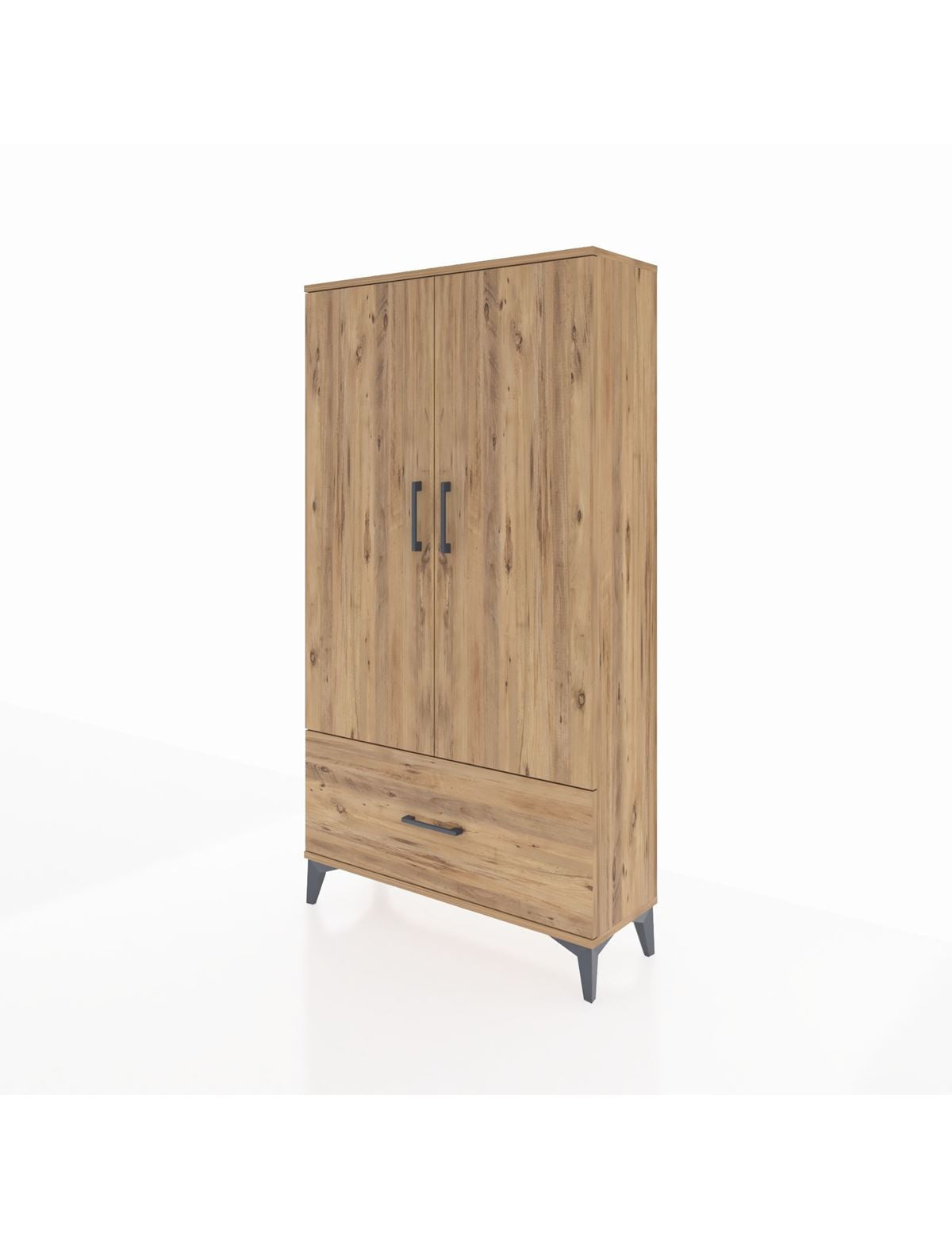 Arges Dolap 3 Raflı Tek Çekmeceli 2 Kapaklı 88x30x163 - S21M001V9A