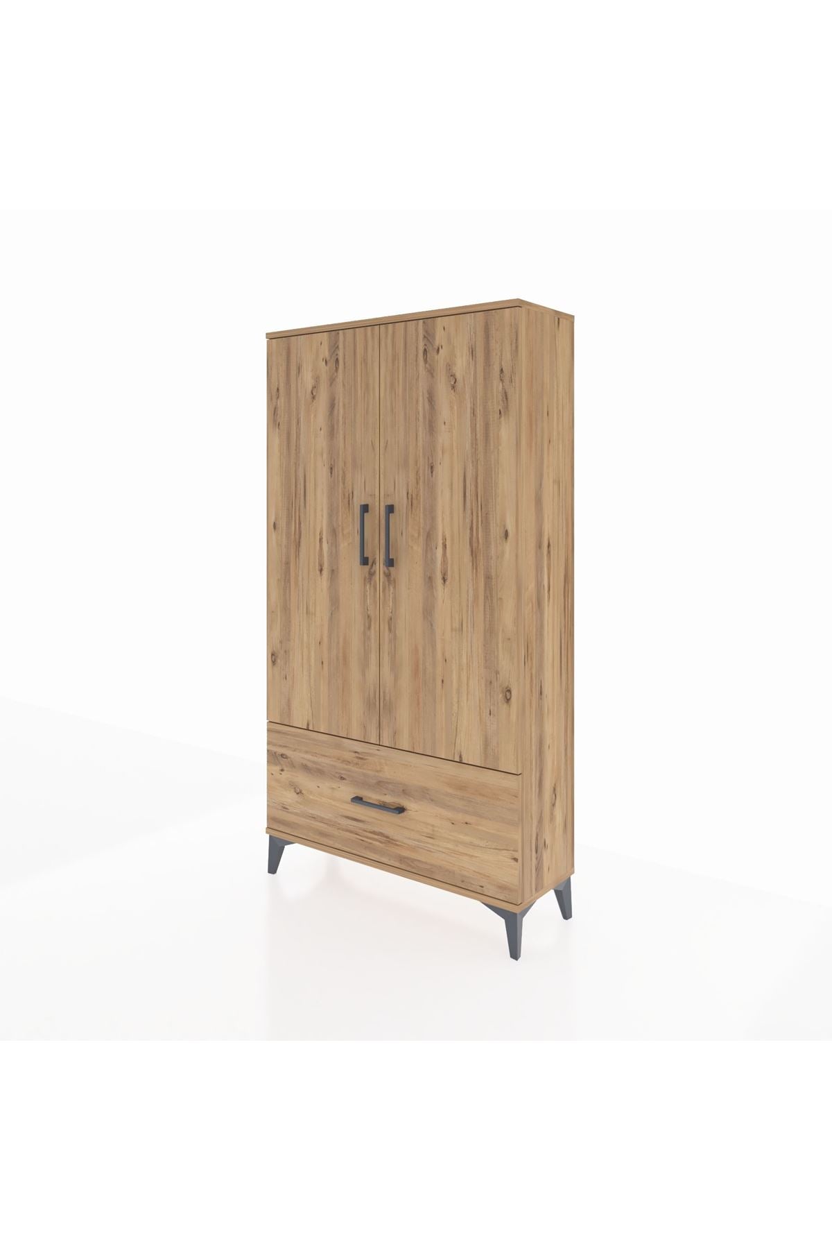 Arges Dolap 3 Raflı Tek Çekmeceli 2 Kapaklı 88x30x163 - S21M001V9A