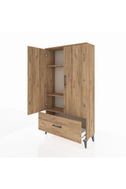 Arges Dolap 3 Raflı Tek Çekmeceli 2 Kapaklı 88x30x163 - S21M001V9A