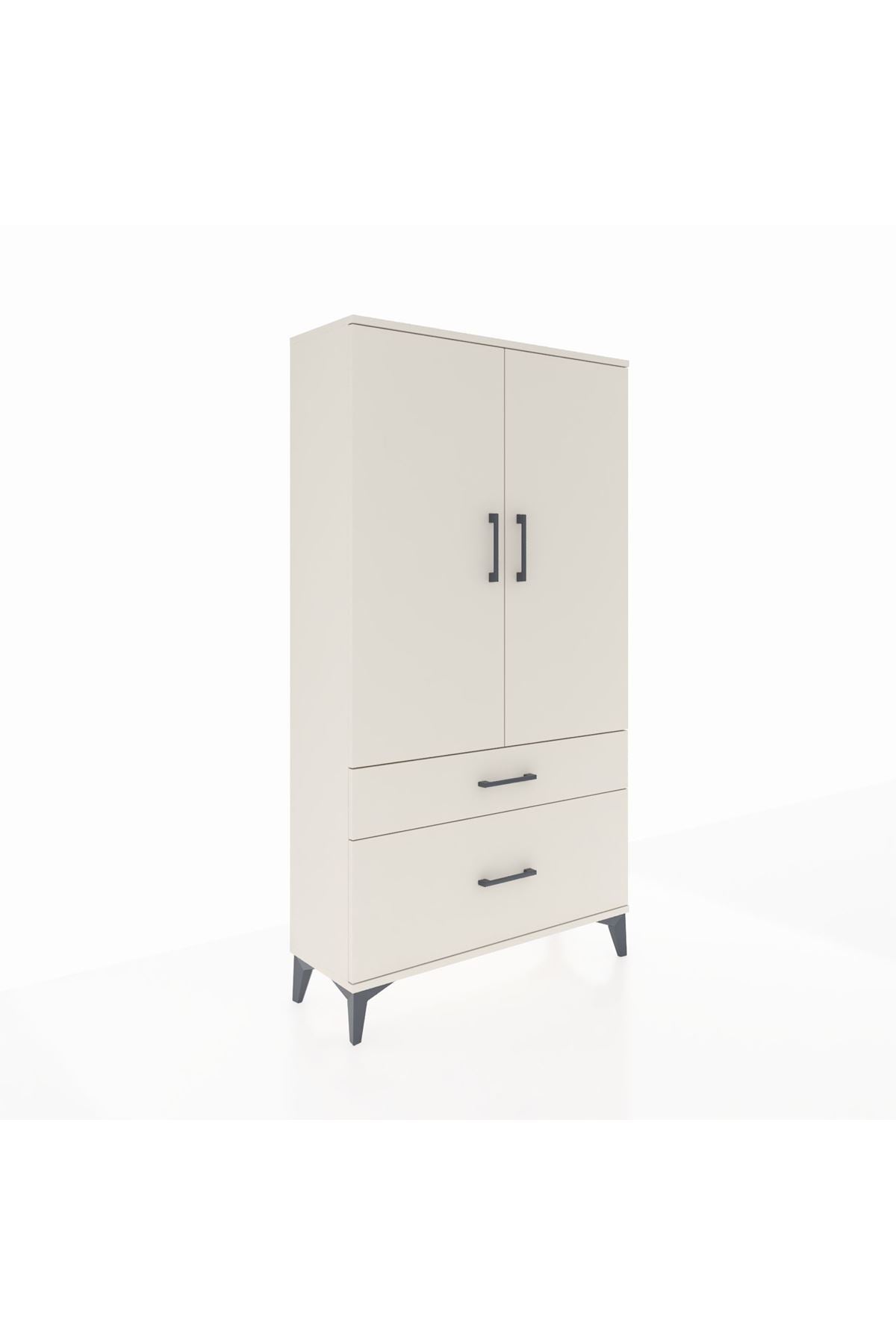 Arges Dolap 3 Raflı 2 Çekmeceli 2 Kapaklı 88x30x163 - S21M003V1A