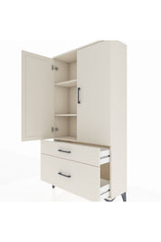 Arges Dolap 3 Raflı 2 Çekmeceli 2 Kapaklı 88x30x163 - S21M003V1A