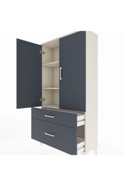Arges Dolap 3 Raflı 2 Çekmeceli 2 Kapaklı 88x30x163 - S21M003V2A