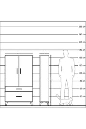 Arges Dolap 3 Raflı 2 Çekmeceli 2 Kapaklı 88x30x163 - S21M003V2A