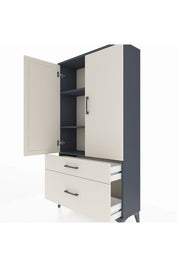 Arges Dolap 3 Raflı 2 Çekmeceli 2 Kapaklı 88x30x163 - S21M003V4A