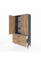 Arges Dolap 3 Raflı 2 Çekmeceli 2 Kapaklı 88x30x163 - S21M003V6A