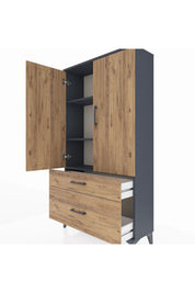 Arges Dolap 3 Raflı 2 Çekmeceli 2 Kapaklı 88x30x163 - S21M003V6A