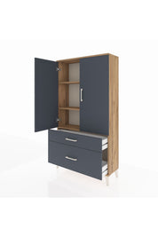 Arges Dolap 3 Raflı 2 Çekmeceli 2 Kapaklı 88x30x163 - S21M003V8A