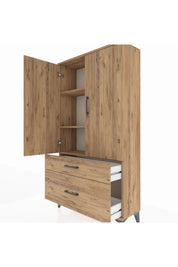 Arges Dolap 3 Raflı 2 Çekmeceli 2 Kapaklı 88x30x163 - S21M003V9A