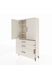 Arges Dolap 3 Raflı 3 Çekmeceli 2 Kapaklı 88x30x163 - S21M005V1A