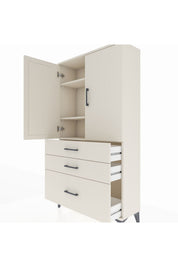 Arges Dolap 3 Raflı 3 Çekmeceli 2 Kapaklı 88x30x163 - S21M005V1A