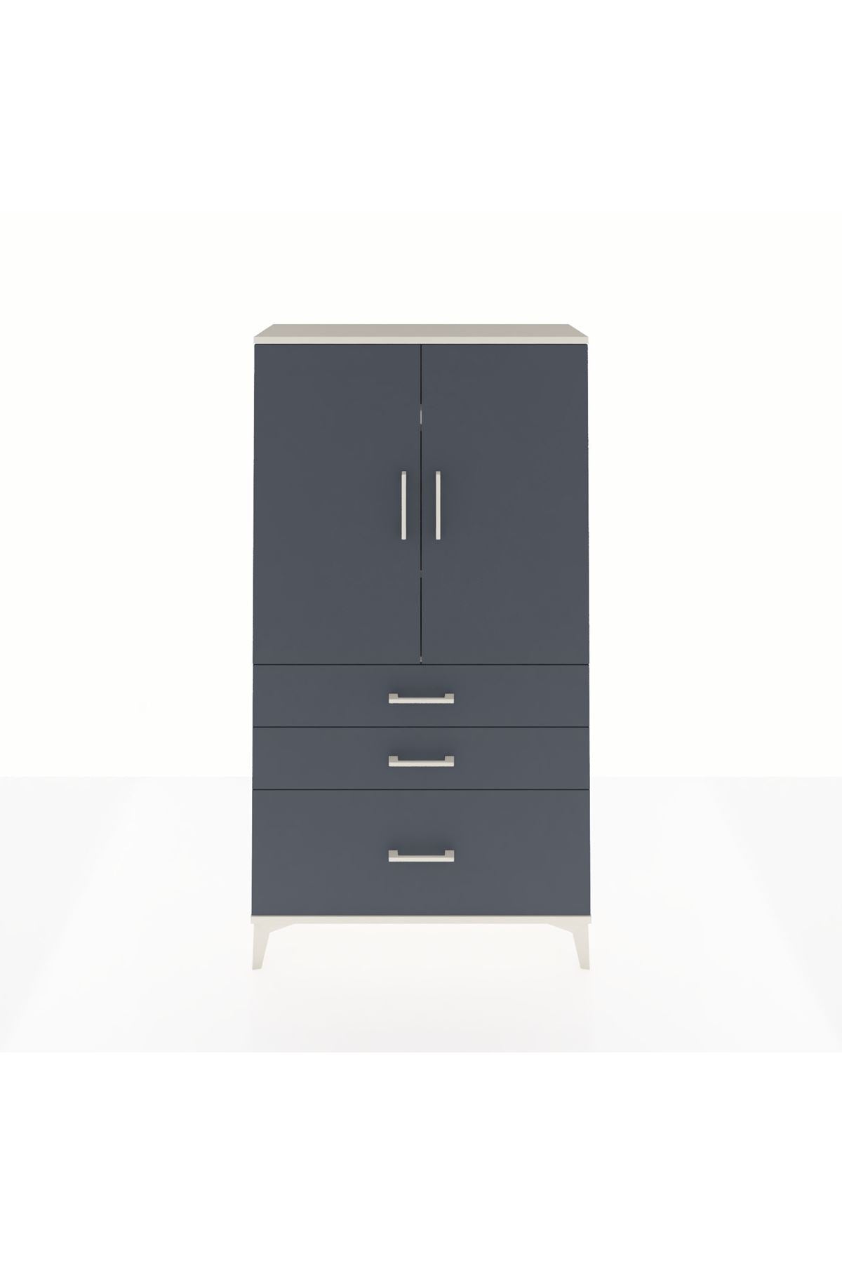 Arges Dolap 3 Raflı 3 Çekmeceli 2 Kapaklı 88x30x163 - S21M005V2A